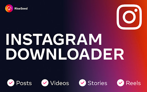 Instagram downloader RiseSeed  from Chrome web store to be run with OffiDocs Chromium online