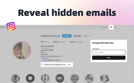 Instagram Email Finder for Instant Influencer Contact Info  from Chrome web store to be run with OffiDocs Chromium online