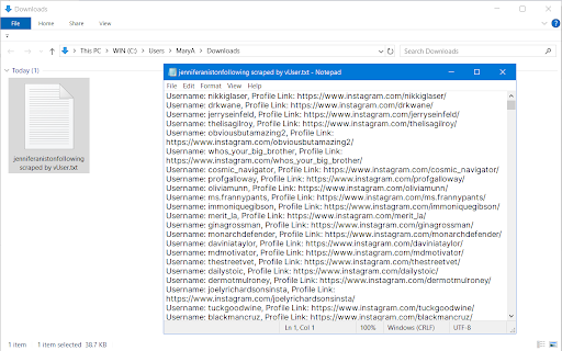 Instagram Following Scraper (by v User)  from Chrome web store to be run with OffiDocs Chromium online