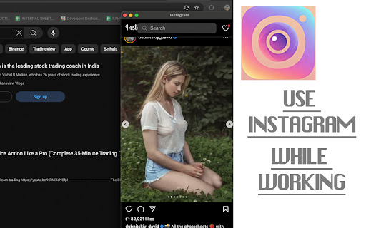Instagram Mobile Popup  from Chrome web store to be run with OffiDocs Chromium online