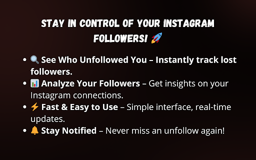 Instagram Unfollowers Manager  from Chrome web store to be run with OffiDocs Chromium online