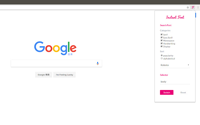 Instant Font  from Chrome web store to be run with OffiDocs Chromium online