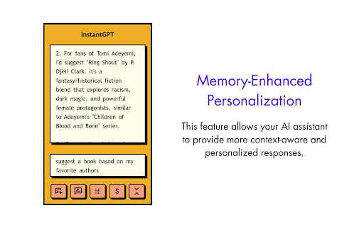 InstantGPT Customizable AI Assistant on Every Webpage  from Chrome web store to be run with OffiDocs Chromium online