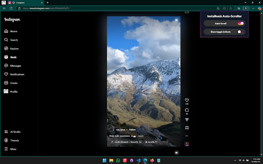 InstaReels Auto Scroller  from Chrome web store to be run with OffiDocs Chromium online