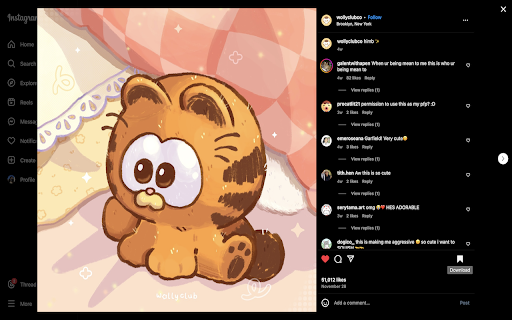 InstaSave  from Chrome web store to be run with OffiDocs Chromium online