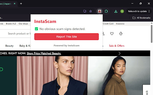 InstaScam  from Chrome web store to be run with OffiDocs Chromium online