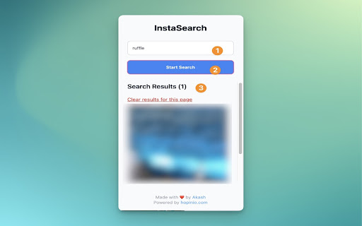 InstaSearch: Instagram captions search for posts and reels  from Chrome web store to be run with OffiDocs Chromium online