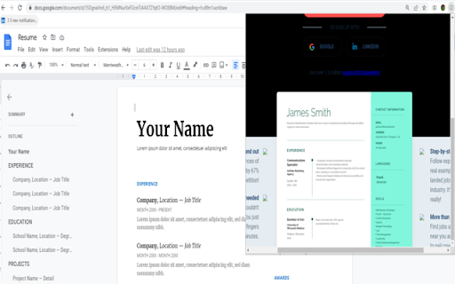 In Tab Overlay  from Chrome web store to be run with OffiDocs Chromium online