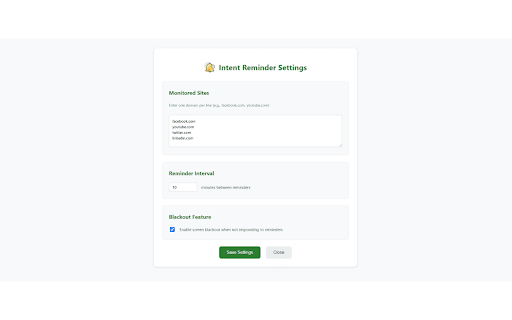 Intent Reminder  from Chrome web store to be run with OffiDocs Chromium online
