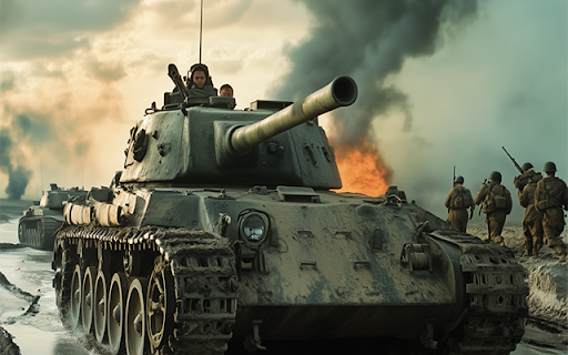 Interfaz de tanques rodando en el campo de batalla de Rojadirecta  from Chrome web store to be run with OffiDocs Chromium online