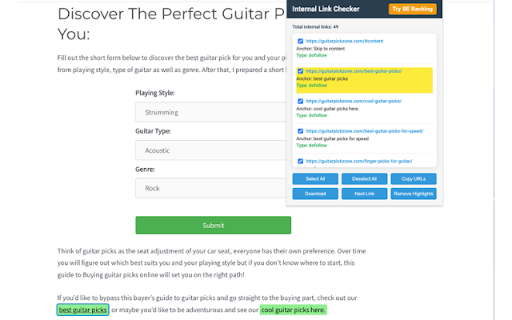 Internal Link Checker  from Chrome web store to be run with OffiDocs Chromium online