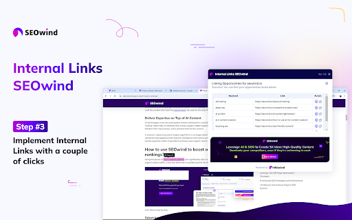Internal Links SEOwind  from Chrome web store to be run with OffiDocs Chromium online