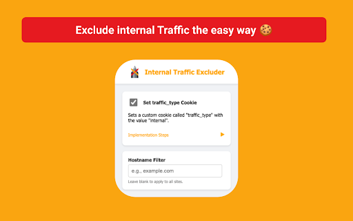 Internal Traffic Excluder for GA4  from Chrome web store to be run with OffiDocs Chromium online