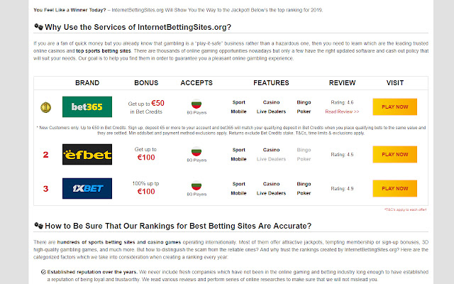 International Betting Sites  from Chrome web store to be run with OffiDocs Chromium online