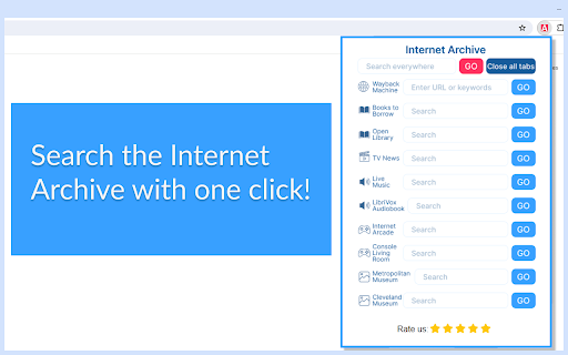 Internet Archive  from Chrome web store to be run with OffiDocs Chromium online