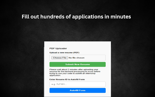 Internship Application Auto Fill  from Chrome web store to be run with OffiDocs Chromium online