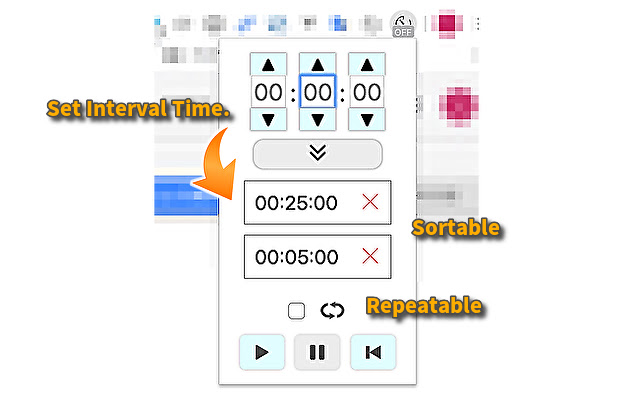 Interval Timer  from Chrome web store to be run with OffiDocs Chromium online