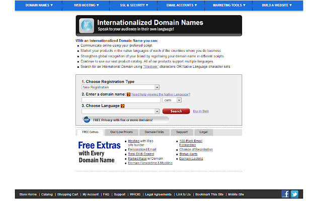 Intl Domain Names  from Chrome web store to be run with OffiDocs Chromium online