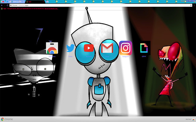Invader ZIM | DIB ● GIR ● ZIM THEME 2017  from Chrome web store to be run with OffiDocs Chromium online
