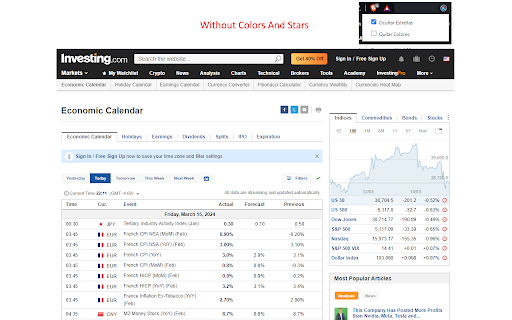 Investing Cleaner UI  from Chrome web store to be run with OffiDocs Chromium online
