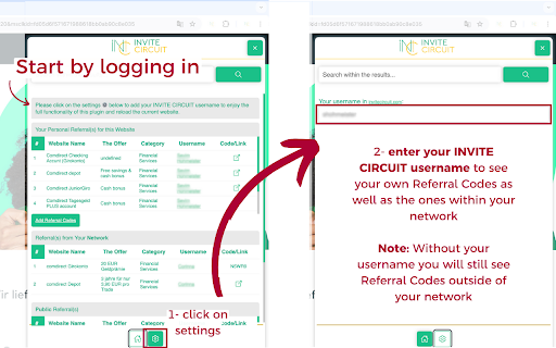 INVITE CIRCUIT | Referral Code Finder  from Chrome web store to be run with OffiDocs Chromium online