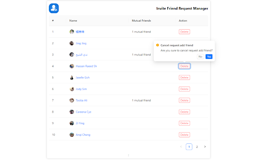 Invite Friend Request Manager  from Chrome web store to be run with OffiDocs Chromium online