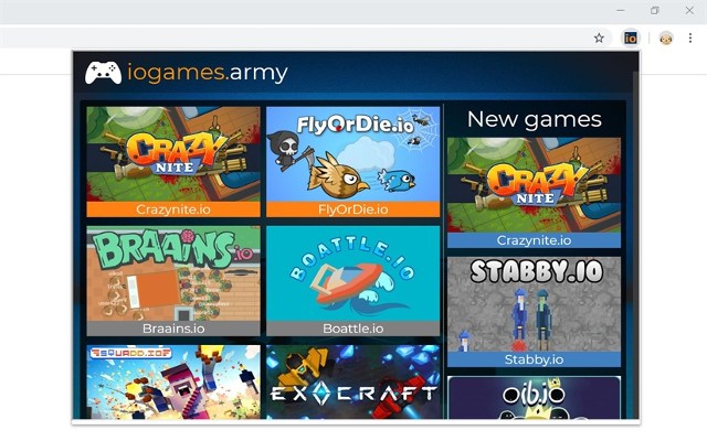 iogames.army Browser Extension  from Chrome web store to be run with OffiDocs Chromium online