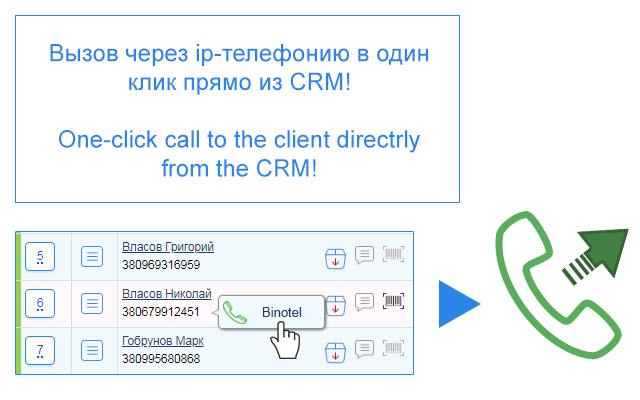 IP телефония от Binotel в CRM Otmechalka  from Chrome web store to be run with OffiDocs Chromium online