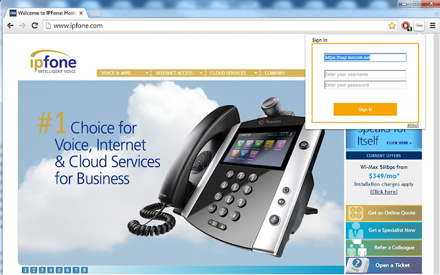 IPFone Dialer for Google Chrome™  from Chrome web store to be run with OffiDocs Chromium online