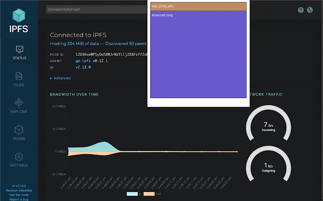 ipfs stat viewer  from Chrome web store to be run with OffiDocs Chromium online
