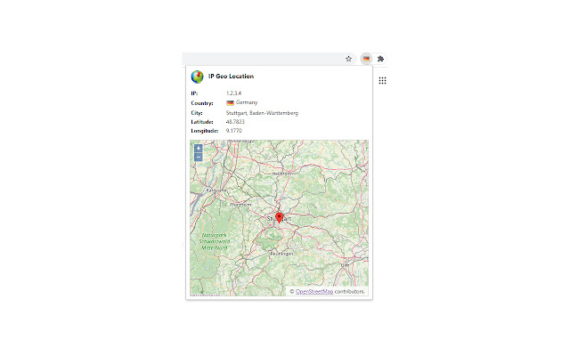 IP Geo Location  from Chrome web store to be run with OffiDocs Chromium online
