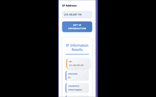 IP Lookup  from Chrome web store to be run with OffiDocs Chromium online