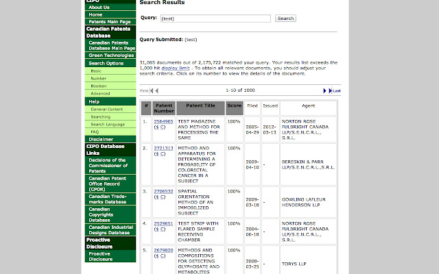 IPPractice.ca CIPO Database Tool  from Chrome web store to be run with OffiDocs Chromium online