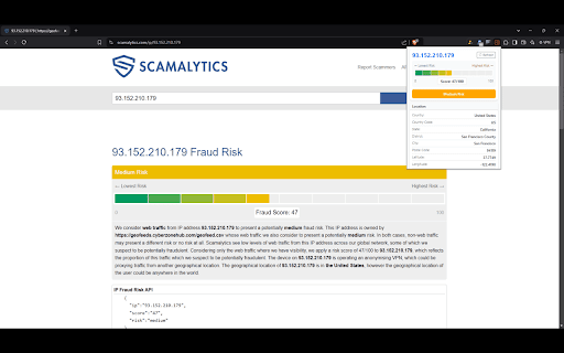 IP Risk Checker  from Chrome web store to be run with OffiDocs Chromium online