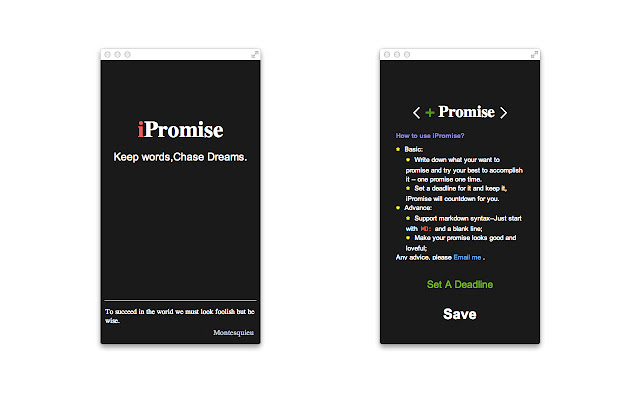 iPromise  from Chrome web store to be run with OffiDocs Chromium online