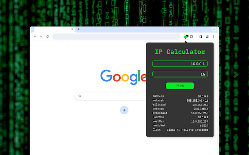 IP subnet calculator  from Chrome web store to be run with OffiDocs Chromium online
