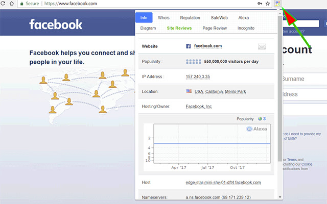 IP Whois  Flags Chrome  Websites Rating  from Chrome web store to be run with OffiDocs Chromium online