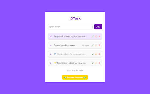 IQTask  from Chrome web store to be run with OffiDocs Chromium online