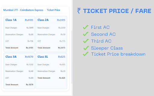 IRCTC Train Info  from Chrome web store to be run with OffiDocs Chromium online