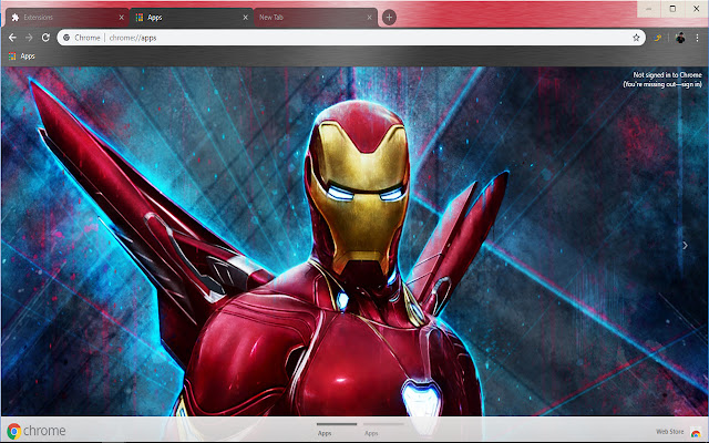 IronMan in Nano Suit Avenger End Game  from Chrome web store to be run with OffiDocs Chromium online