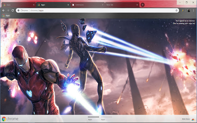 IronMan  IronWoman in Rescue Armor Endgame  from Chrome web store to be run with OffiDocs Chromium online