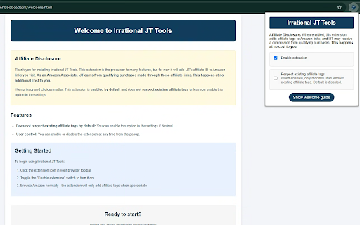 Irrational JT Tools  from Chrome web store to be run with OffiDocs Chromium online