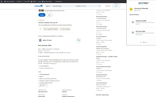 ISCANET  from Chrome web store to be run with OffiDocs Chromium online