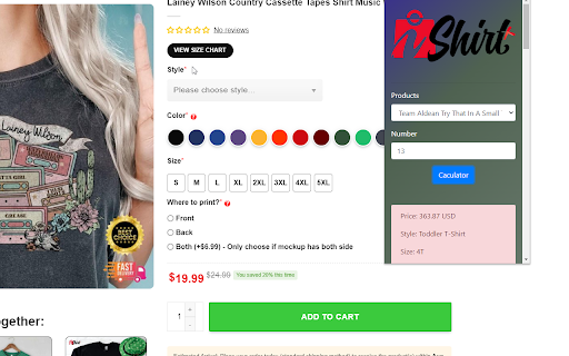 iShirtPlus  from Chrome web store to be run with OffiDocs Chromium online