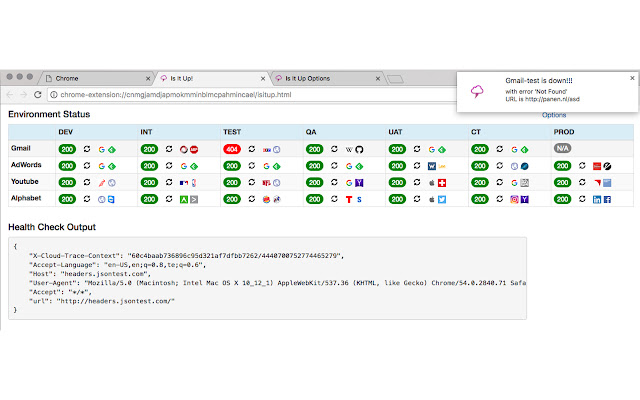 Is It Up  from Chrome web store to be run with OffiDocs Chromium online