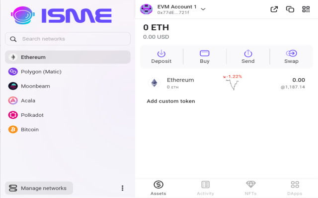 Isme: Ethereum, BSC and BTC Wallet  from Chrome web store to be run with OffiDocs Chromium online