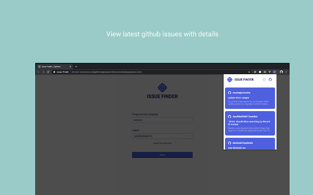 Issue Finder  from Chrome web store to be run with OffiDocs Chromium online