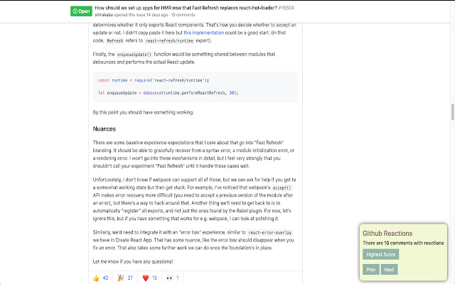 Issues Reactions Finder  from Chrome web store to be run with OffiDocs Chromium online
