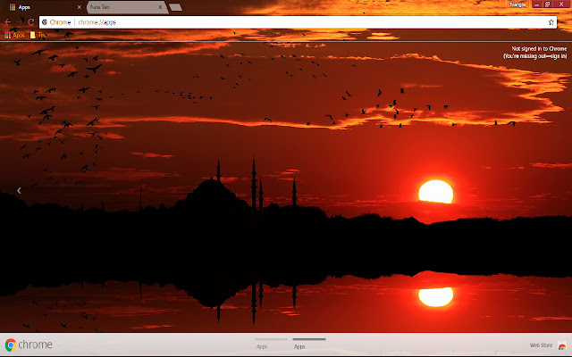 Istanbul mosque sunset 1366*768  from Chrome web store to be run with OffiDocs Chromium online