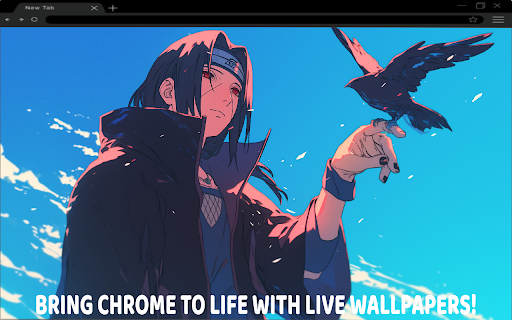 Itachi Uchiha iconic crow Live Wallpaper  from Chrome web store to be run with OffiDocs Chromium online